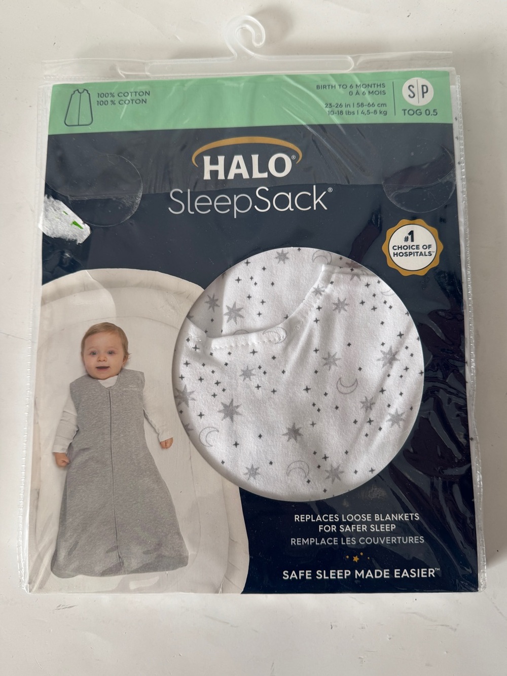 HALO SleepSack Wearable Blanket Baby Sleep Sack Stars Moon Print NIP - Picture 2 of 6